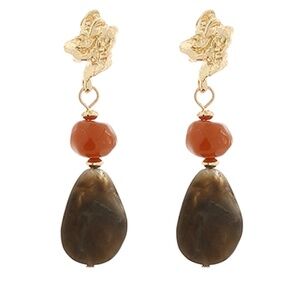 Metal & Acrylic 2 Drop Earrings